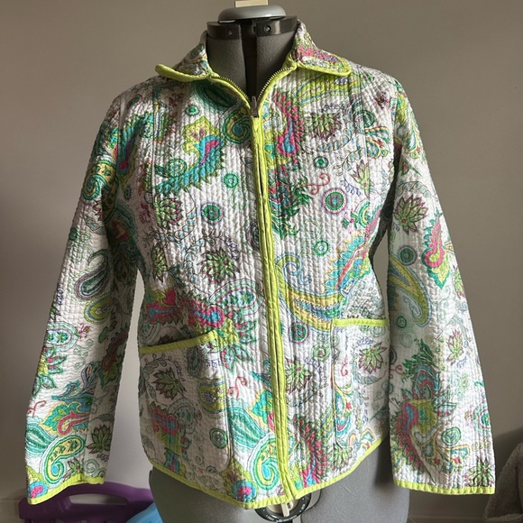 Lg Tabi branded Reversible Green and Yellow Utility Jacket with Stand-Up Collar - Picture 1 of 5